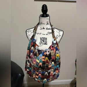 Beautiful multi color hobo bag